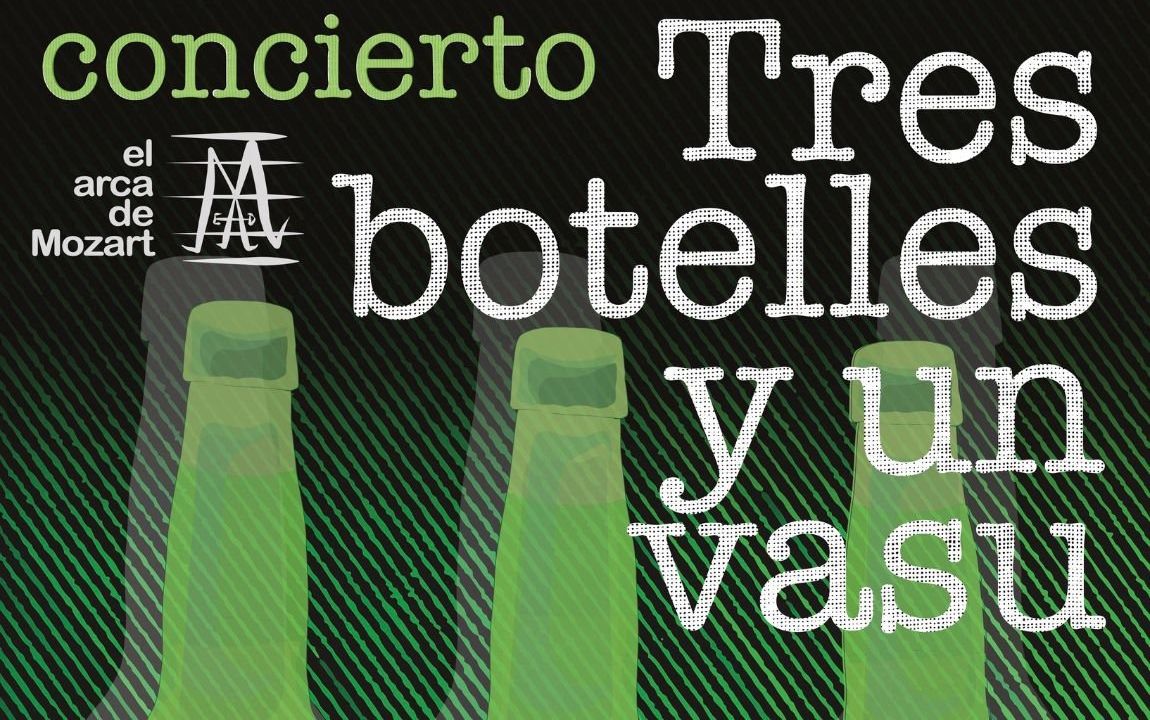 Tres botellas y un vaso de El Arca de Mozart